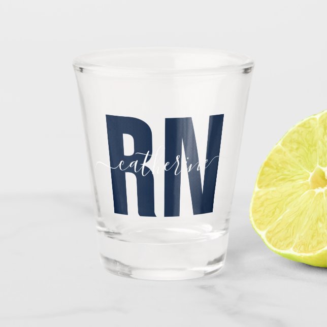 Personalisiertes RN-Register für Krankenschwester  Schnapsglas (Vorderseite)