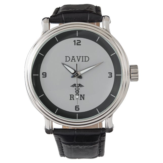 Personalisiertes RN-Symbol-Geschenk für Krankensch Armbanduhr (Vorderseite)