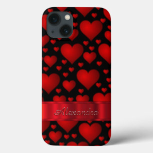 Personalisiertes romantisches Herzmuster iPhone 13 Hülle