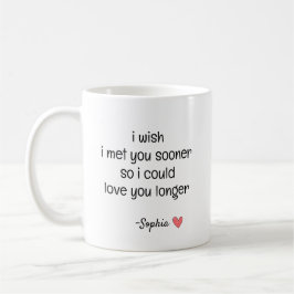 Personalisiertes romantisches Liebeszitat Kaffeetasse