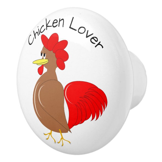 Personalisiertes Rooster-Design Keramikknauf (Rechts)