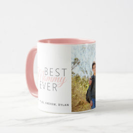 Personalisiertes Rosa Best Mommy Ever Foto Tasse