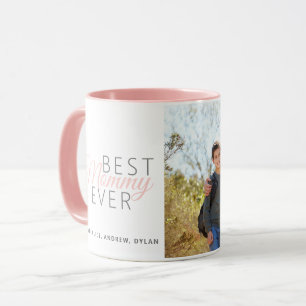 Personalisiertes Rosa Best Mommy Ever Foto Tasse