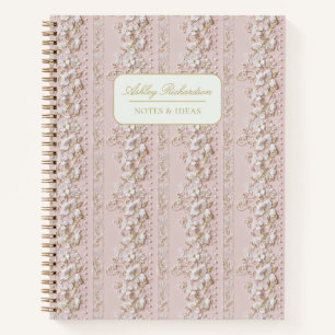 Personalisiertes rosa Blumen-Notizbuch Notizbuch
