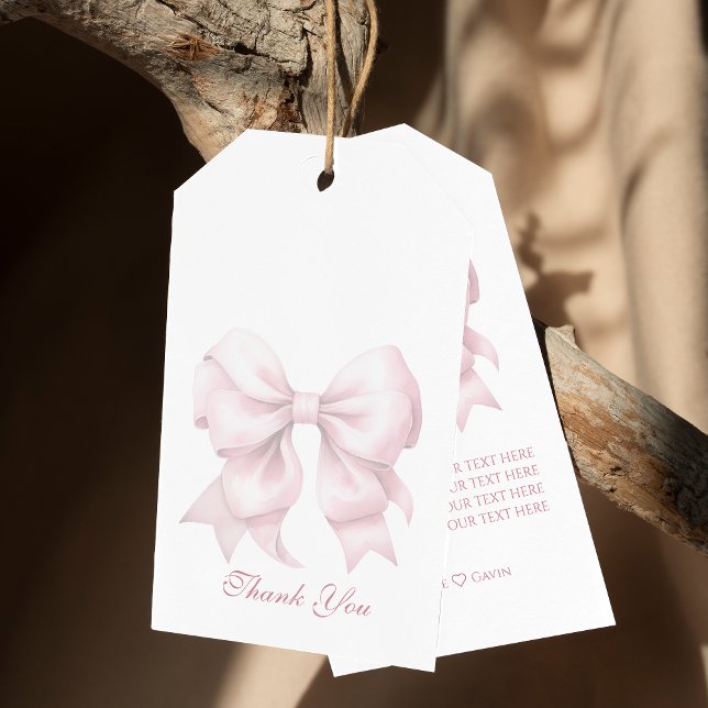 Personalisiertes rosa Bow-Brautparty Geschenkanhänger (Von Creator hochgeladen)
