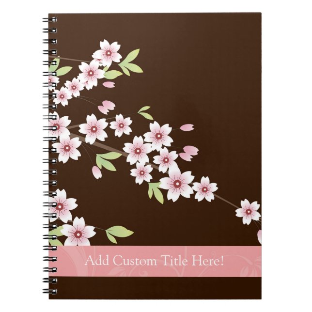 Personalisiertes Rosa/Brauner Dogwood Blossom Notizblock (Vorderseite)