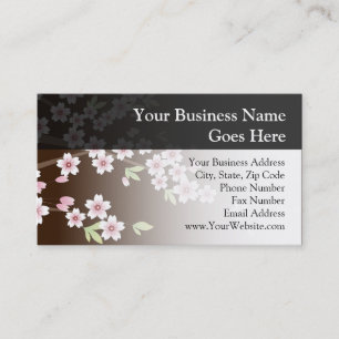 Personalisiertes Rosa/Brauner Dogwood Blossom Visitenkarte