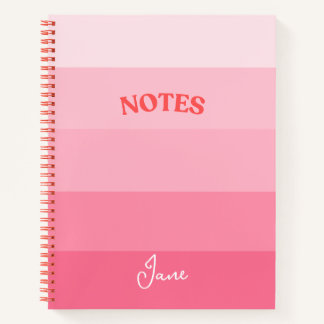Personalisiertes rosa Colorblock SpiralNotebook Notizbuch
