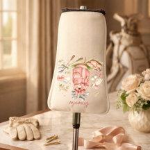 Personalisiertes rosa Coquette-Golf-Monogramm