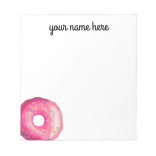 Personalisiertes rosa Donut Notizblock