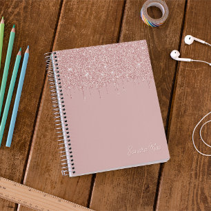 Personalisiertes Rosa Dusty Rose Gold Glitter Notizblock
