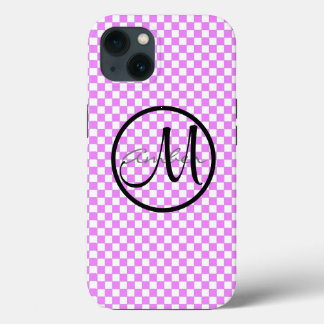 Personalisiertes, rosa, eckiges Muster Case-Mate iPhone Hülle