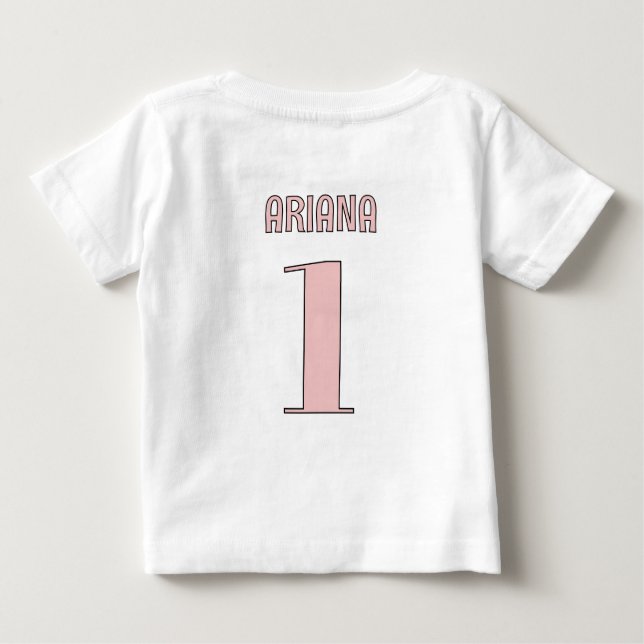Personalisiertes Rosa Eine Alberne Gänse Erster Ge Baby T-shirt (Rückseite)