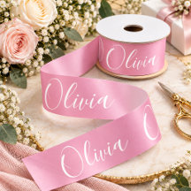 Personalisiertes rosa elegantes Namens-Satinband