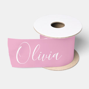 Personalisiertes rosa elegantes Namens-Satinband Satinband