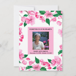 Personalisiertes rosa florales Beileid Danke Karte