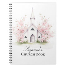 Personalisiertes rosa florales Kirchenbuch