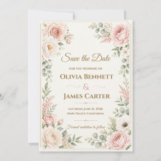 Personalisiertes Rosa Florales Wasserfarben-Muster Einladung