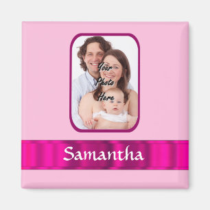 Personalisiertes rosa Foto Magnet