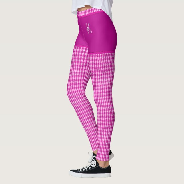 Personalisiertes rosa Gelbe Stoffe Leggings (Links)