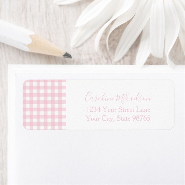 Personalisiertes rosa Gingham-Monogramm (Insitu)