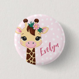 Personalisiertes Rosa Giraffe Button - für Empathi