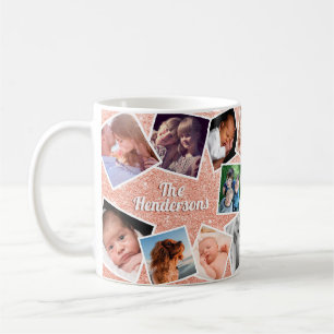 Personalisiertes rosa Glitzer Kaffeetasse