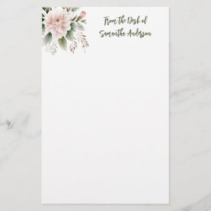 Personalisiertes Rosa Grün Floral Von meinem Schre Briefpapier