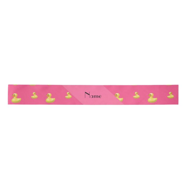Personalisiertes rosa Gummientennamensmuster Satinband (Vorderseite)