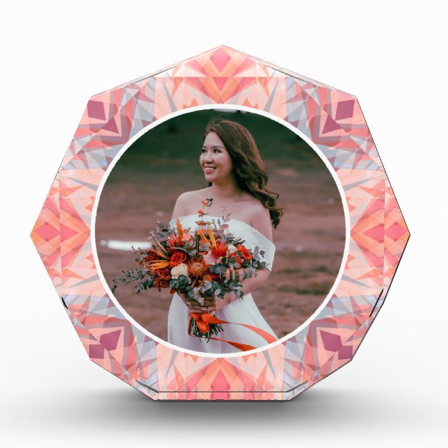 Personalisiertes rosa Hochzeitstipendium zum Gebur Fotoblock (Vorderseite)