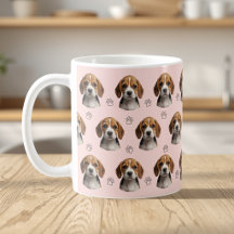 Personalisiertes rosa Hundefoto Pfotenmuster