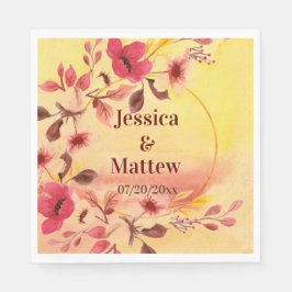 Personalisiertes rosa Kirschblütenpapier Napkin Serviette
