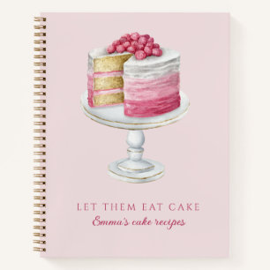 Personalisiertes rosa Kuchenrezept Notizbuch