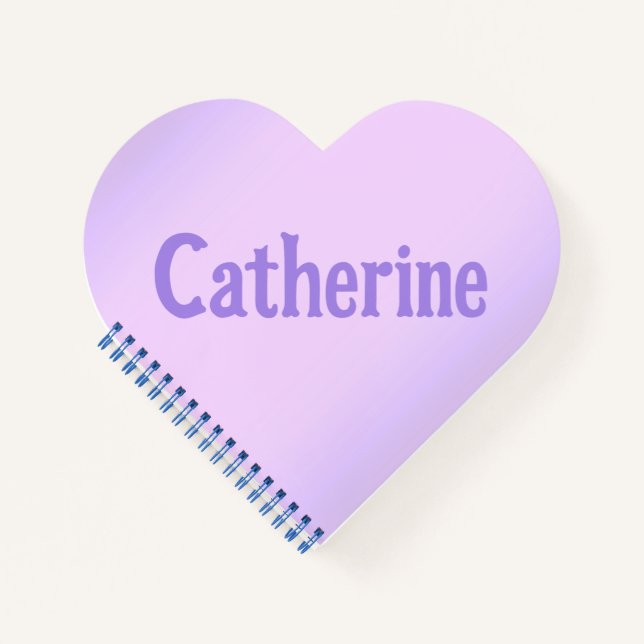 Personalisiertes rosa Lavendel Heart Notebook Notizbuch (Vorderseite)