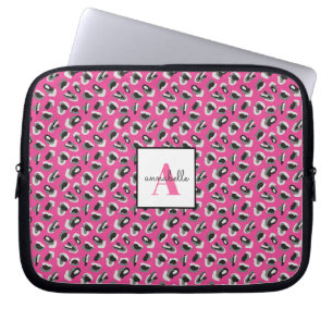 Personalisiertes rosa Leopard-Druckmuster für Mono Laptopschutzhülle