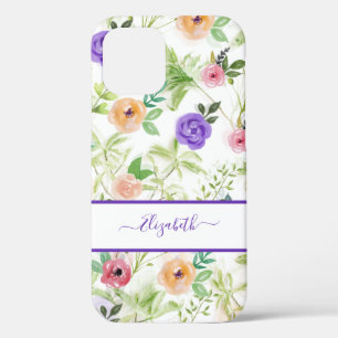 Personalisiertes Rosa Lila Weiß Floral Case-Mate iPhone Hülle