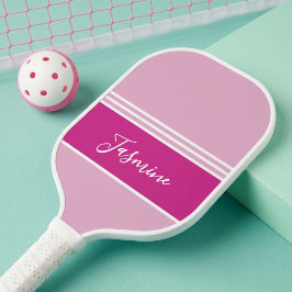Personalisiertes Rosa Magenta Weißer Benutzername  Pickleball Schläger