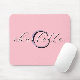 Personalisiertes rosa Monogramm Anfangsbuchstabe u Mousepad