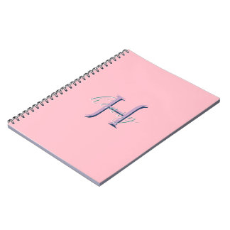 Personalisiertes rosa Monogramm Anfangsbuchstabe u Notizblock