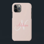 Personalisiertes Rosa Monogramm Case-Mate iPhone Hülle<br><div class="desc">Hübsch und pastellgrün monogramm Iphone 11 Gehäuse. Eine sanfte und beruhigende Farbe. Für die klassische und stilvolle Frau.</div>