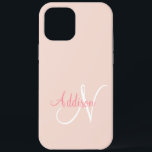 Personalisiertes Rosa Monogramm Case-Mate iPhone Hülle<br><div class="desc">Hübsche und pastellrosa Rosa Rosa Monogramm IPhone 12 Pro Max Gehäuse. Eine sanfte und beruhigende Farbe. Für die klassische und stilvolle Frau.</div>