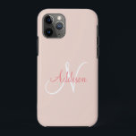 Personalisiertes Rosa-Monogramm Case-Mate iPhone Hülle<br><div class="desc">Hübsche und pastellfarbene Pink-Monogramm-iPhone-Gehäuse. Eine sanfte und beruhigende Farbe. Für die klassische und stilvolle Frau.</div>