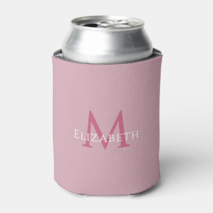 Personalisiertes rosa Monogramm Eleganter Anfangsb Dosenkühler
