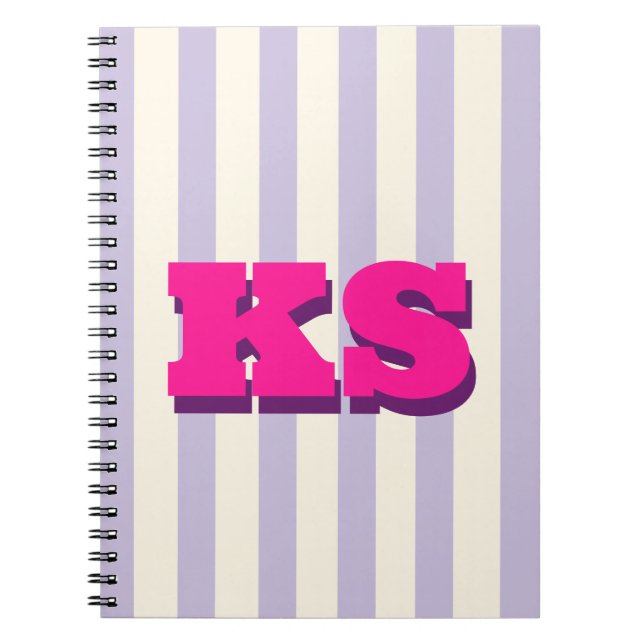 Personalisiertes rosa Monogramm, individuelle Init Notizblock (Vorderseite)