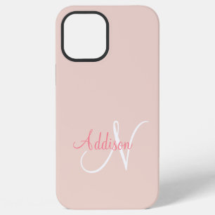Personalisiertes Rosa Monogramm iPhone 12 Pro Max Hülle