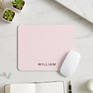 Personalisiertes Rosa & Namensmonogramm Mousepad