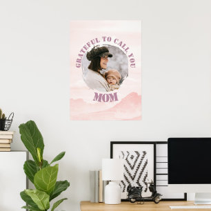 Personalisiertes rosa Poster für die Mama