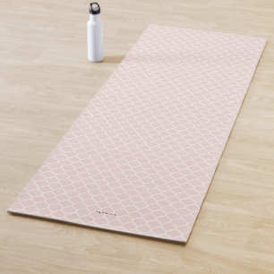 Personalisiertes rosa Quatrefolienmuster Yogamatte