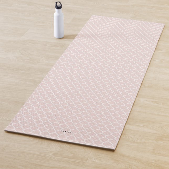 Personalisiertes rosa Quatrefolienmuster Yogamatte (Beispiel)
