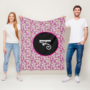Personalisiertes rosa Reben-Blumenmuster Fleecedecke